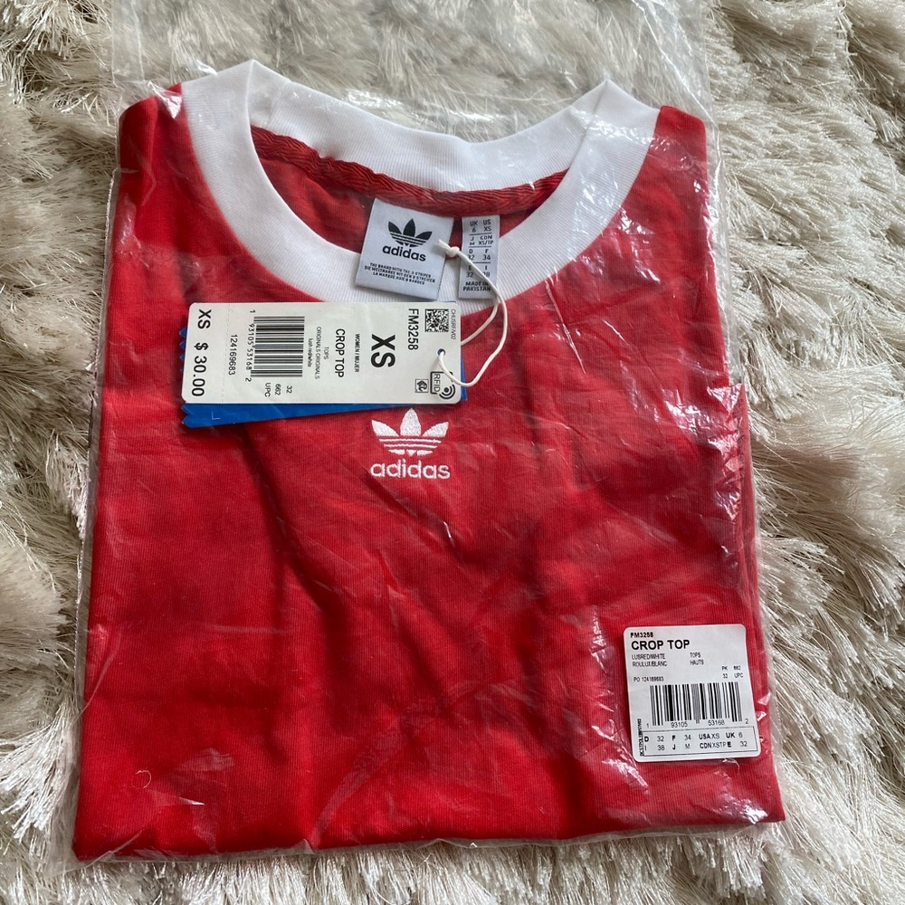 Adidas Originals red crop top
